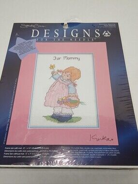 Designs for the Needle counted Cross Stitch Kit FOR MOMMY girl with flowers New